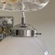 Lustre suspension cascade 3 glass globes Murano Mazzega