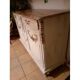 Sideboard 2 doors and 2 drawers with floral decorations, white patinated furniture