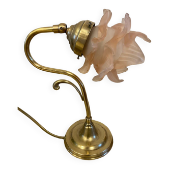 Glass paste and brass lamp