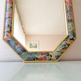 Vintage wooden flower mirror 1980