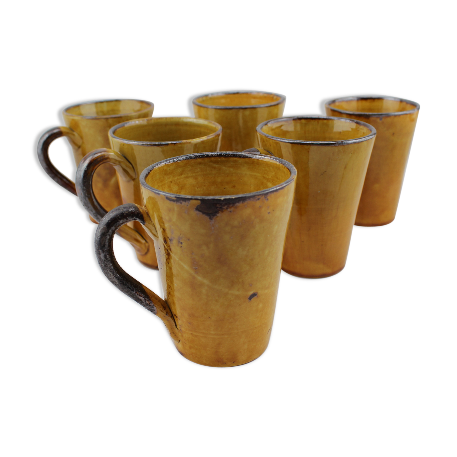 6 cups Vallauris Aegitna ceramic