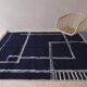 Tapis bleu moderne