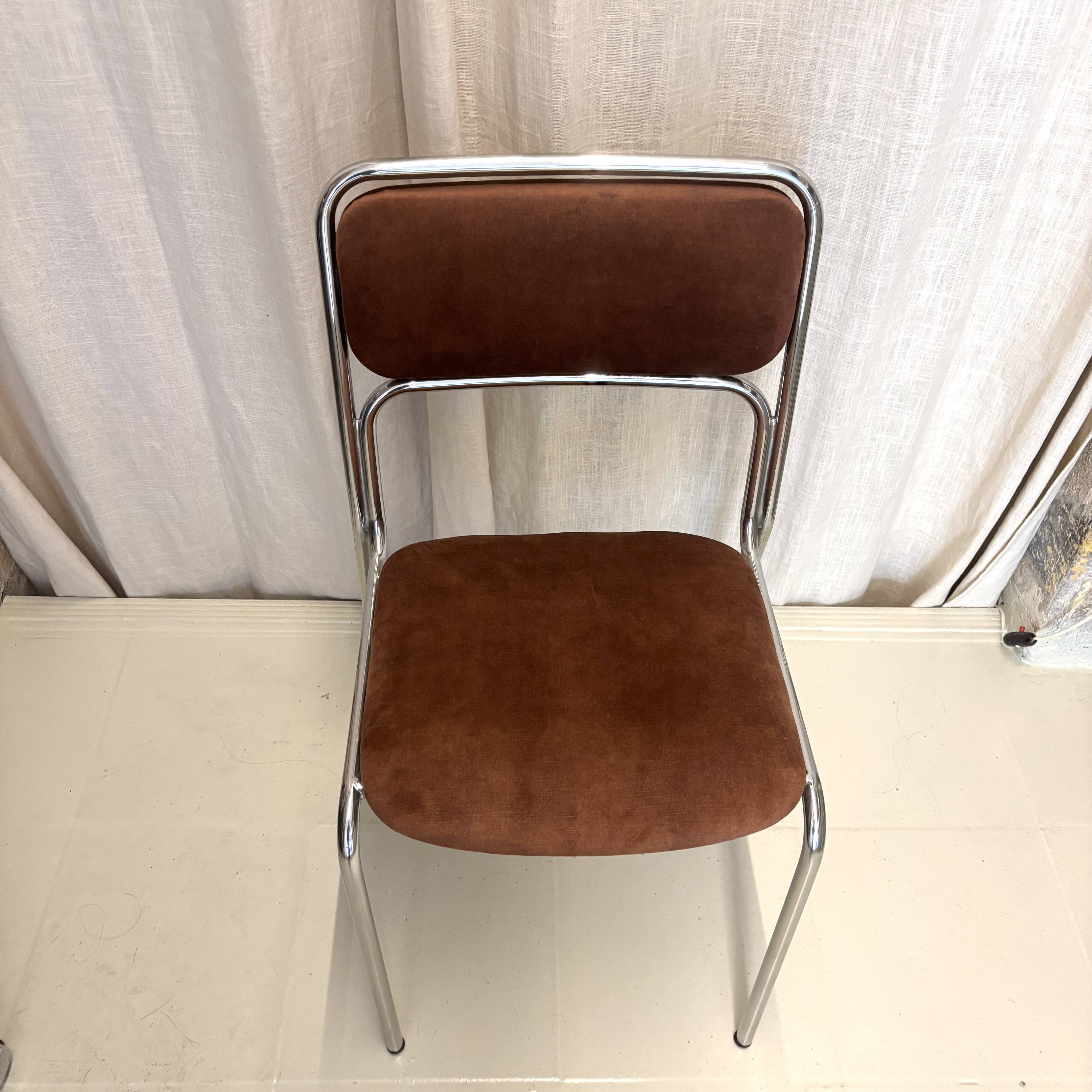 70s chrome metal chairs reupholstered