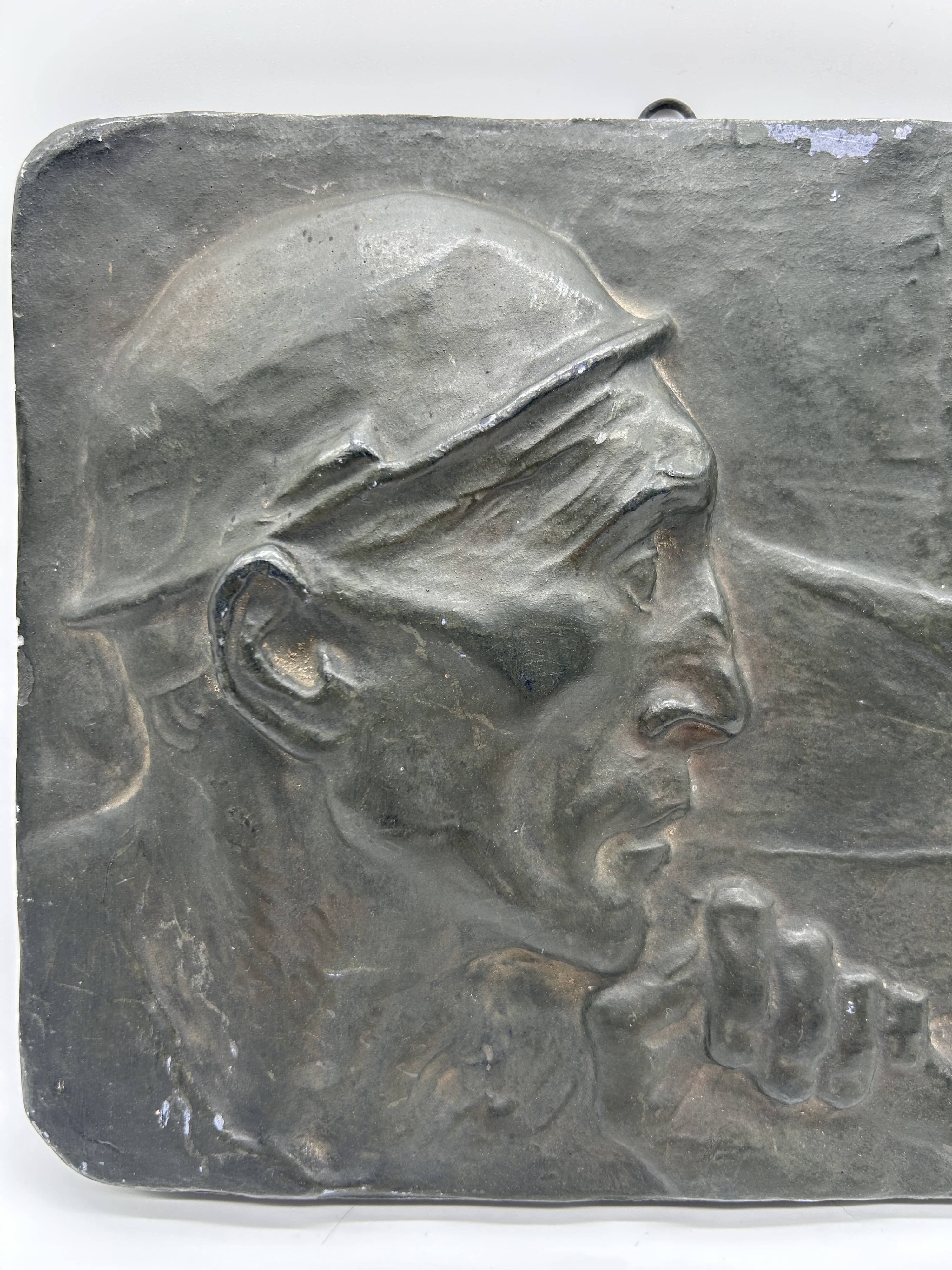 Plaster bas-relief "The Miner" by Constantin Meunier