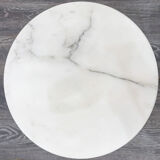 Round pedestal table in aluminium marble and white Rilsan Eero Saarinen (1910-1961), Edition Knoll