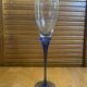 Set of 5 Champagne Flutes BORMIOLI ROCCO Moulded Glass + Vintage Blue Stem
