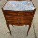 Pair of Louis XV bedside tables, early 20th century, marquetry and marble