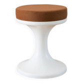 Tulip stool in Plastic and Wool, Mocha Mousse, Space Age Design, 1970