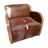 Ancient chair covered with cowskin