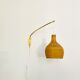Adjustable Brass and Wicker Arc Sconce