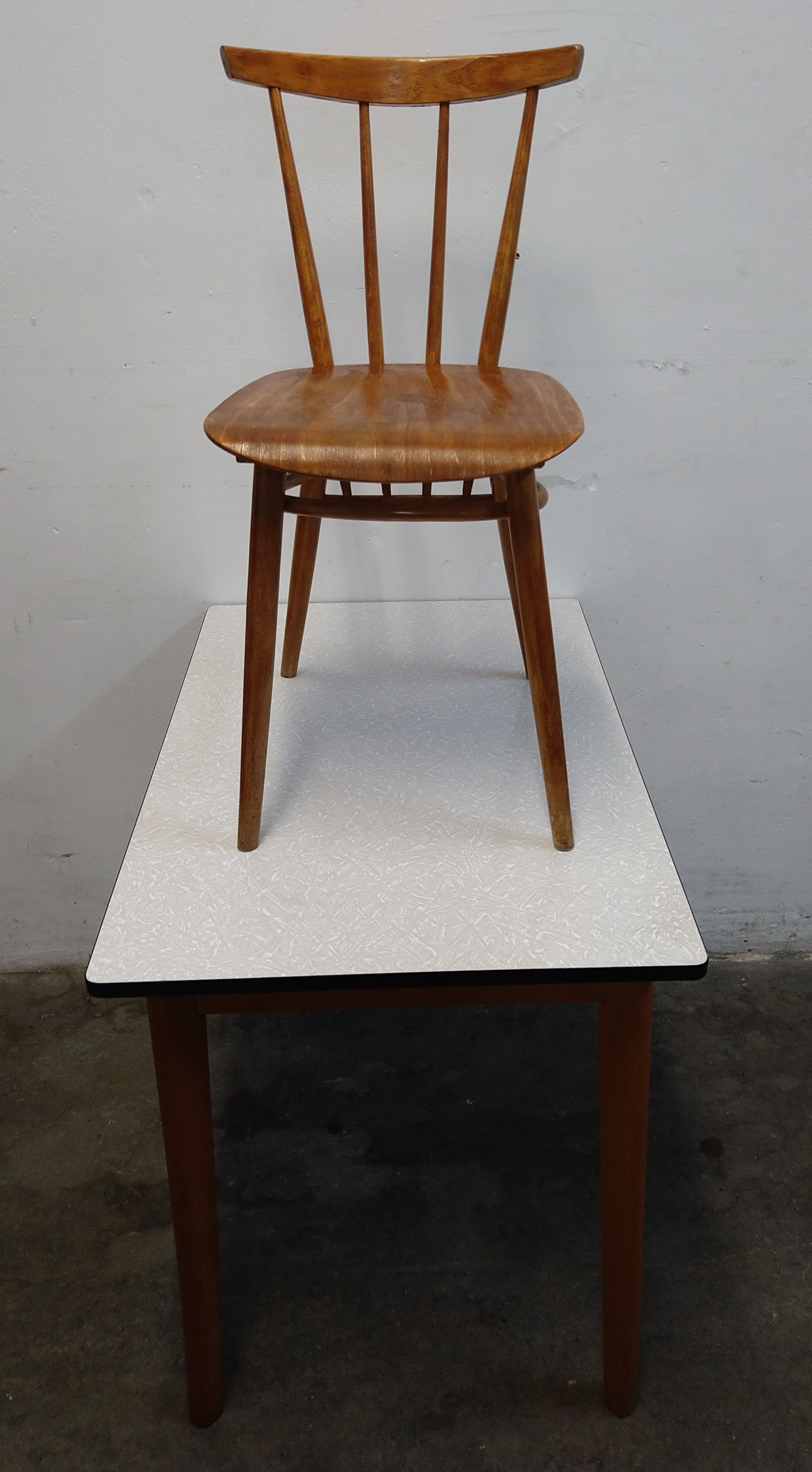 Vintage table and bar chair