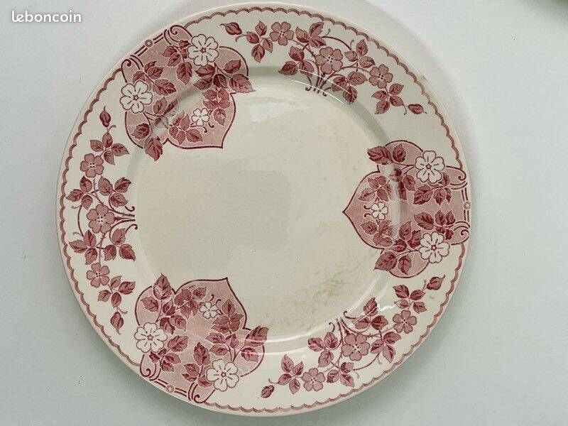 6 assiettes plates Terre de Fer U&C Sarreguemines – Modèle Biarritz