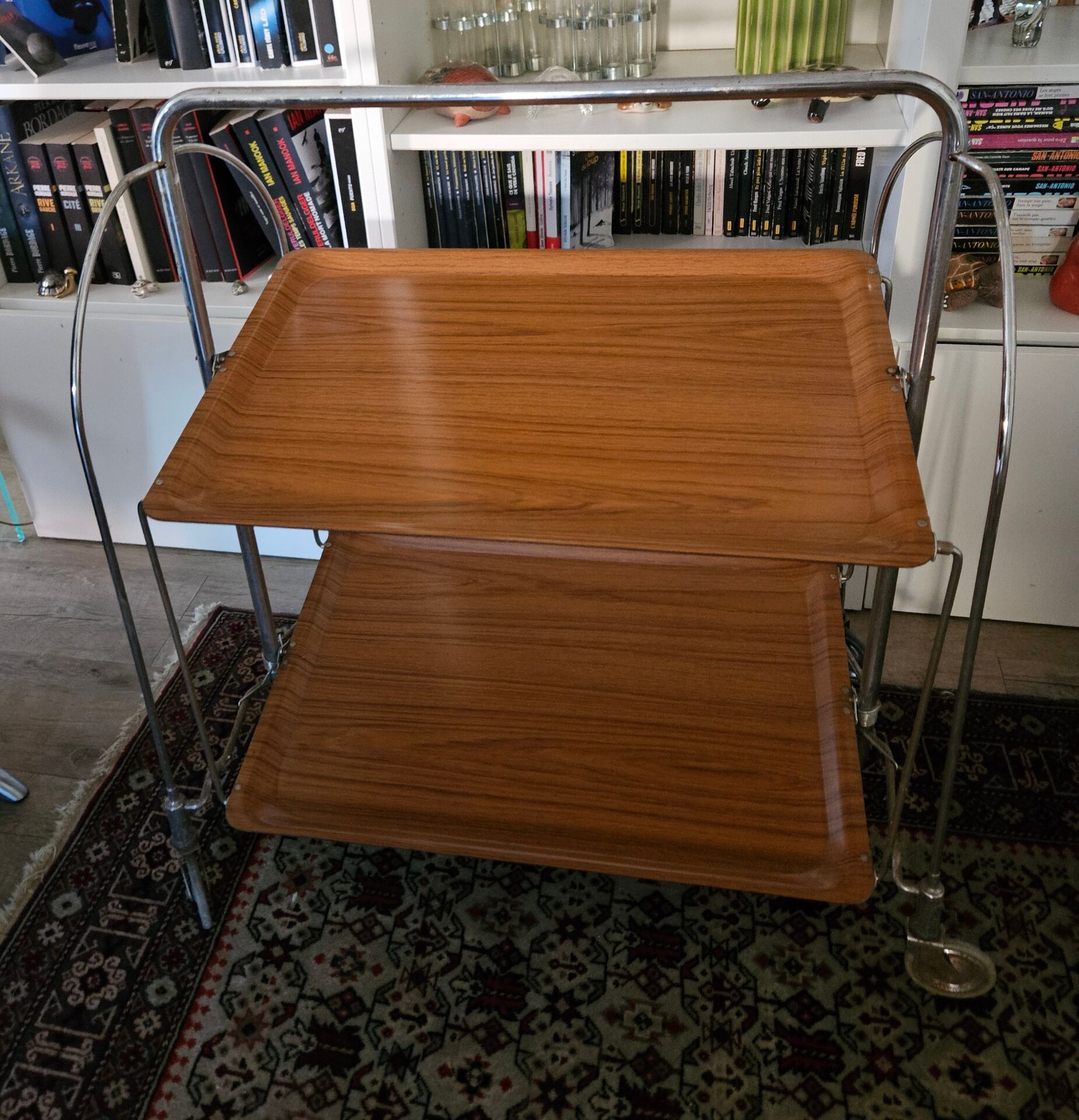 Vintage chrome folding table & 70's Formica