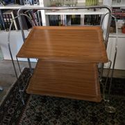 Vintage chrome & Formica folding dessert table from the 70s.