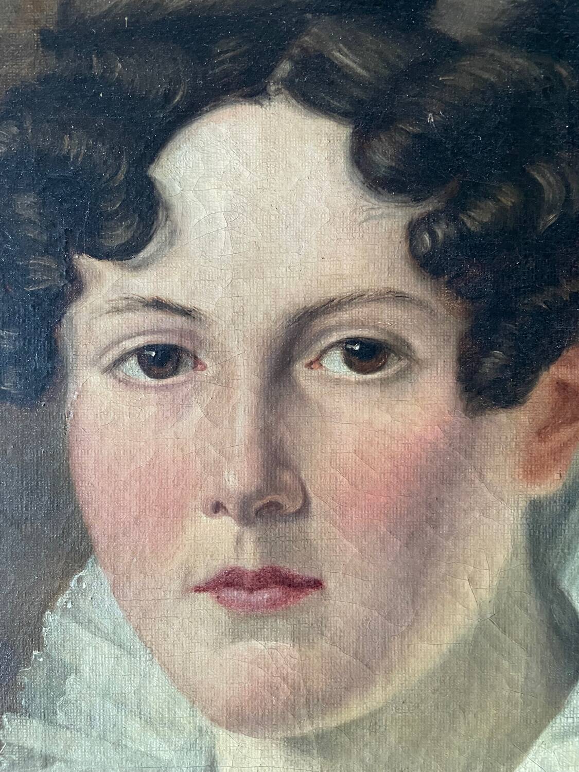 Oil on canvas, portrait of a woman around 1830