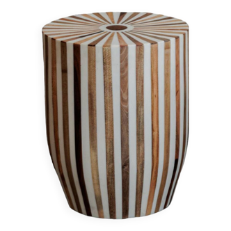 Striped side table or stool