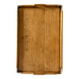 Old wooden and brass tray
