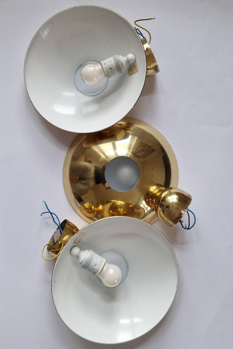 Set of Three Midcentury Wall Lamps Hustadt Leuchten, Germany, 1970s