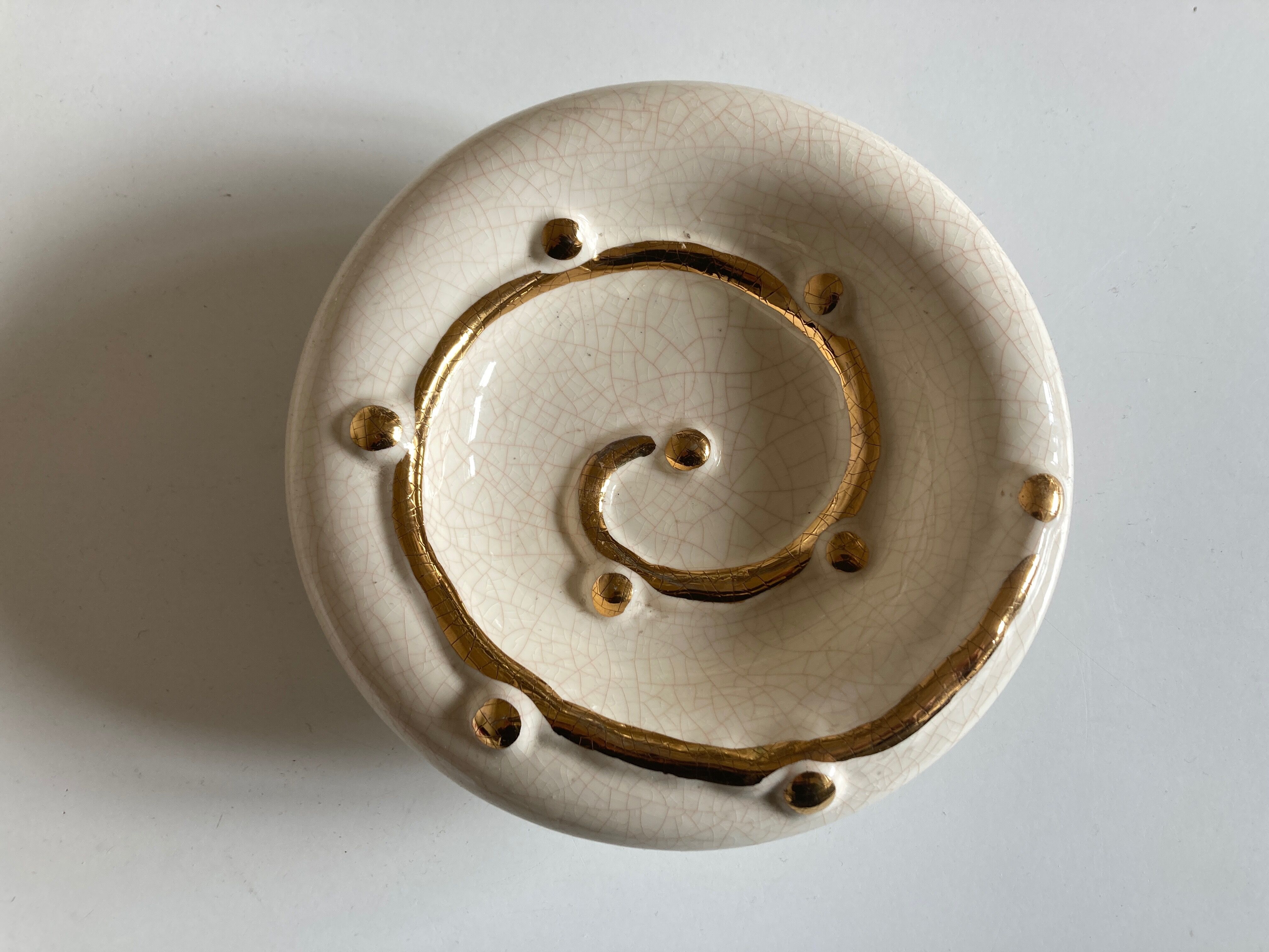 Empty pocket modernist swirl 1960 faience de Longwy