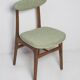 Mid-century apple green wool chair, beech wood, Rajmund Halas, Poland, 1960.