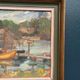 Oil on Swedish Panel - "Dock" by Dal-Edvin - Signed - Vintage and Framed - 31 × 30 cm (12.2 in × 11.8 in)