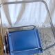Bauhaus cantilever armchair in blue leather, 80s/90s