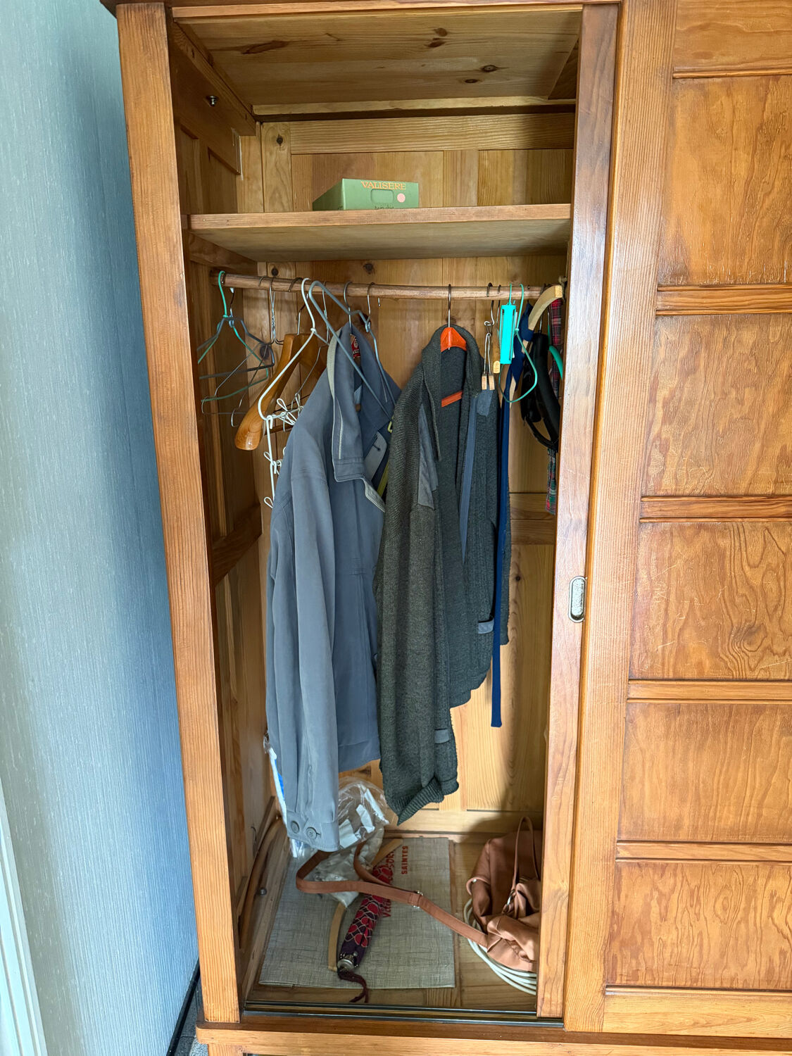 Design wardrobe by René Gabriel in solid wood circa 1945.