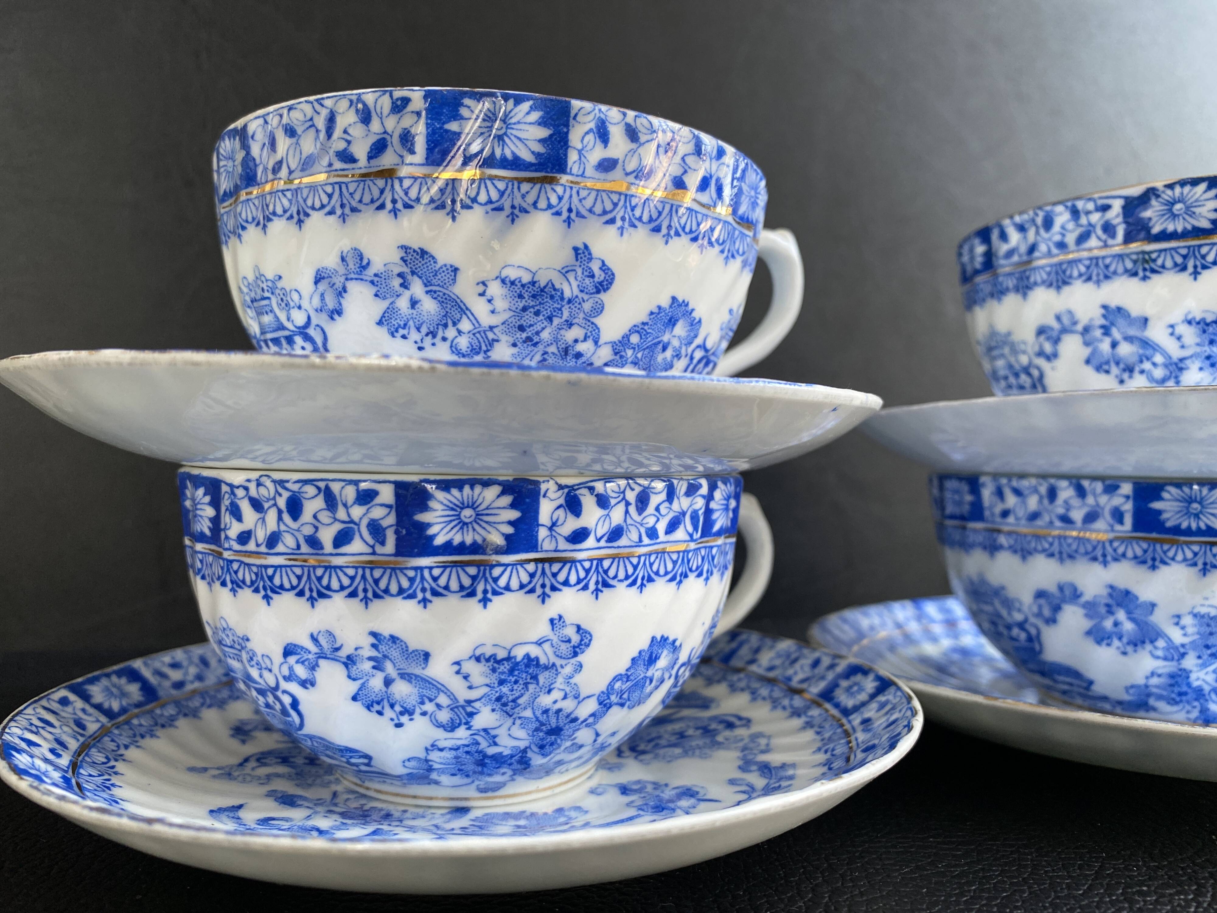 Magnifique lot de Tasses & Soucoupes China Blau - Tuppack Tiefenfurt