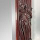 Large mirror (2 metres) Art Nouveau in carved mahogany with high-relief decoration.