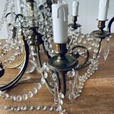 Chandelier with crystal and bronze tassels