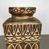 Fat lava pottery floor vase, Bodo Mans Bay Ceramics, Germany, 1970s