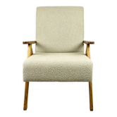 Fauteuil vintage beige boucle oak modèle b-310, années 1970