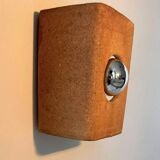 Vintage raw clay chamotte wall light, Guy Bareff, France 1970