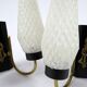 Set of 2 brass and glass wall lamps, 1950s