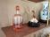 Vintage pink glass carafe from the 1940s.