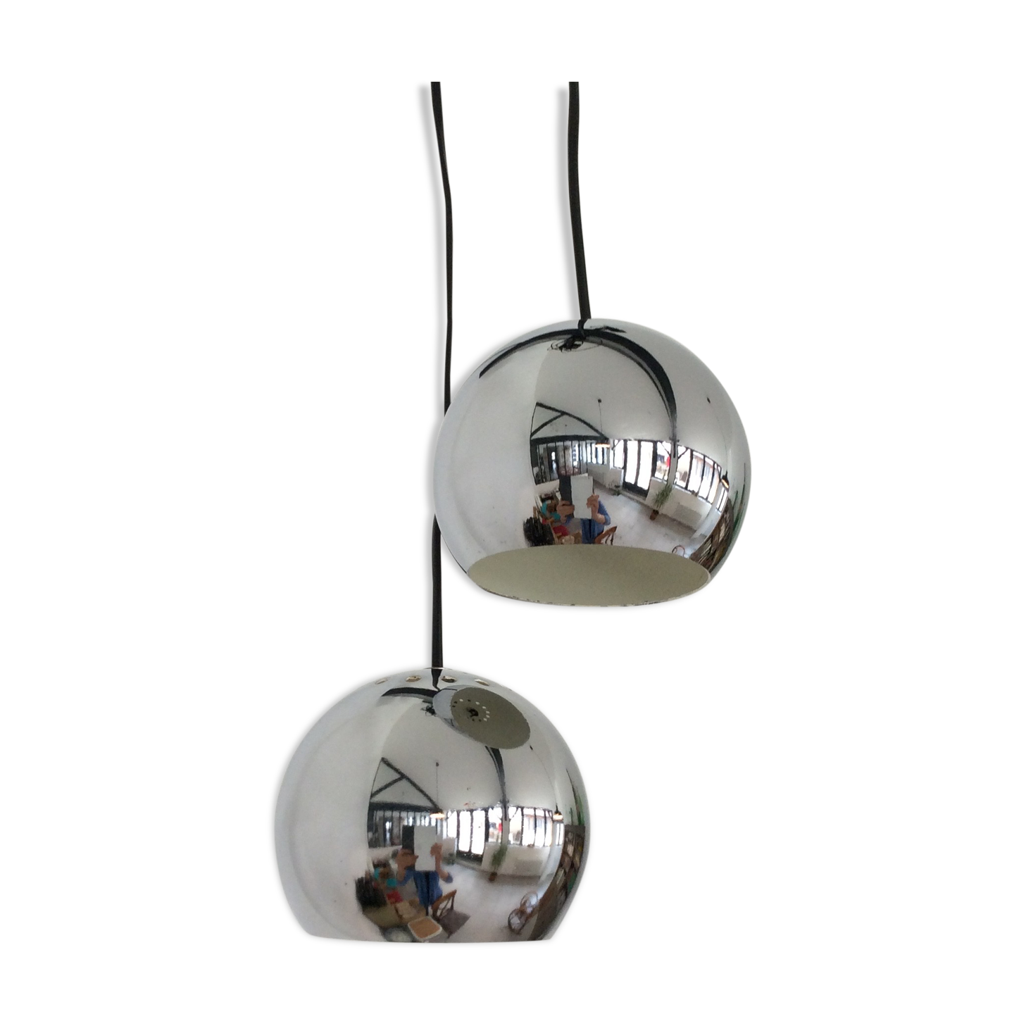 Pair of stainless steel ball globes