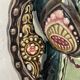 Pair of Art Nouveau slipware vases, hand-painted decoration.