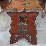 Paire anciens tabourets bois sculpté