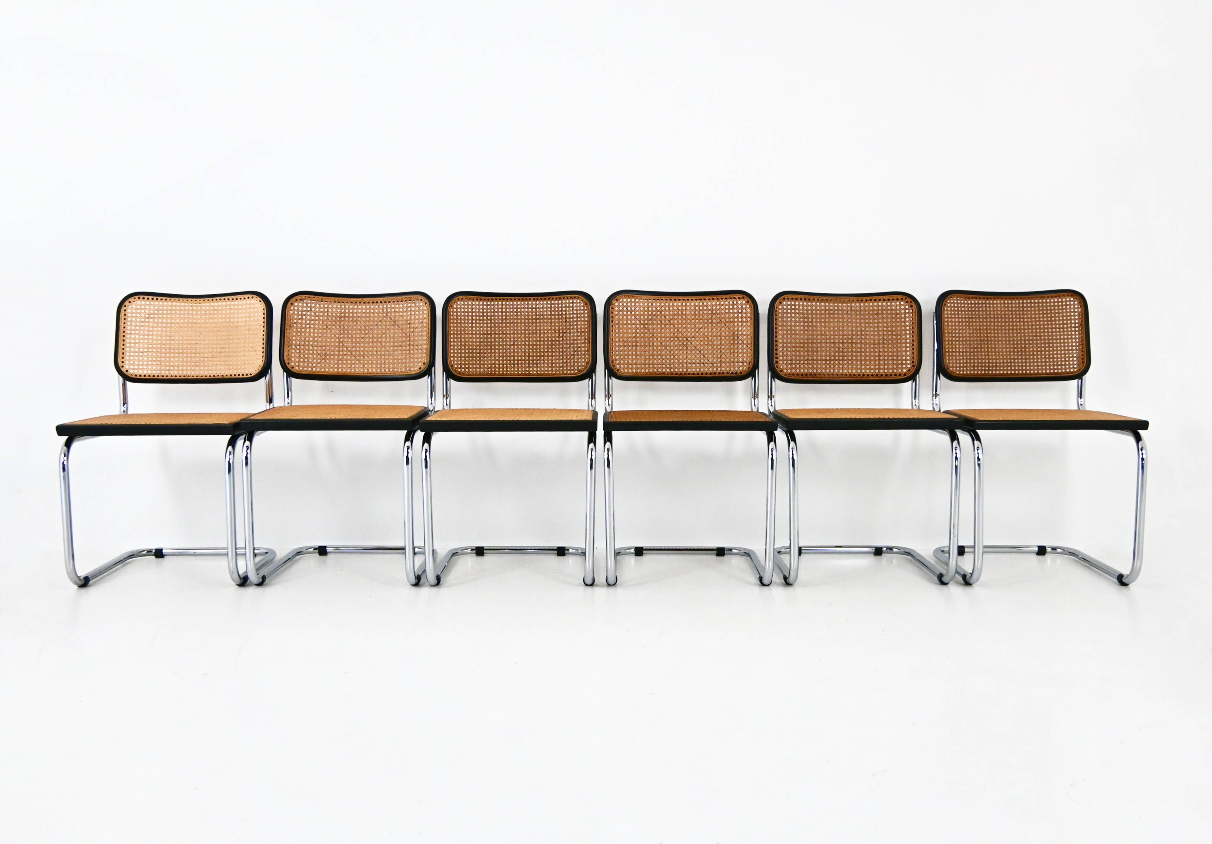 Set of 6 Dining Chairs Style B32 by Marcel Breuer