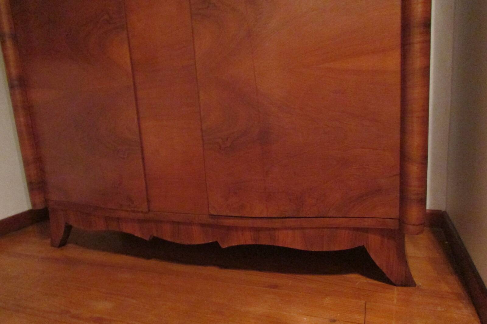 Small vintage Scandinavian walnut veneer cabinet, 1940s