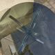 Chromed metal and smoked glass table