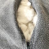 Patchwork leather pouf 70s