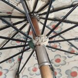 Vintage umbrella in cotton canvas floral pattern