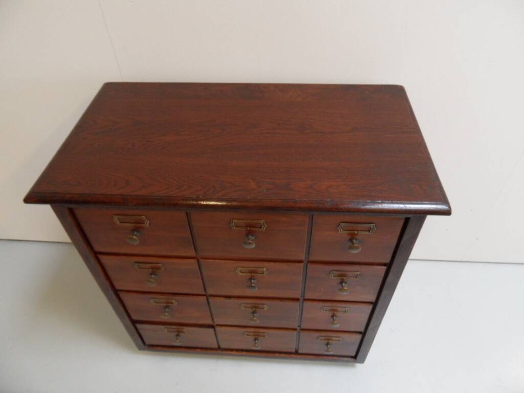 Vintage Dutch filing cabinet with drawers