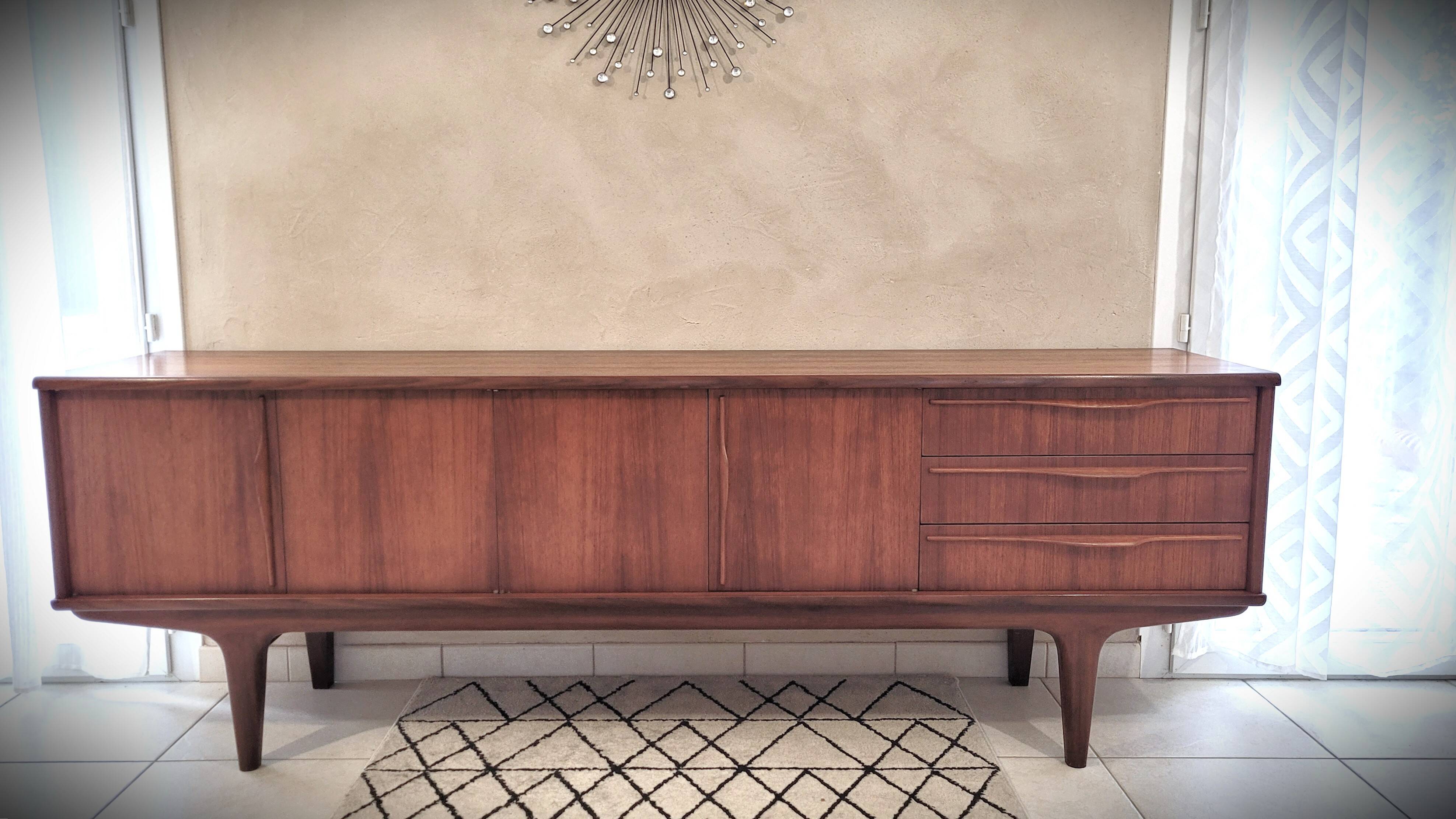 Scandinavian enfilade design in teak from the late 1960s.