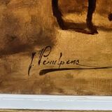 J. Verulpens “The Inn”. Large format painting.