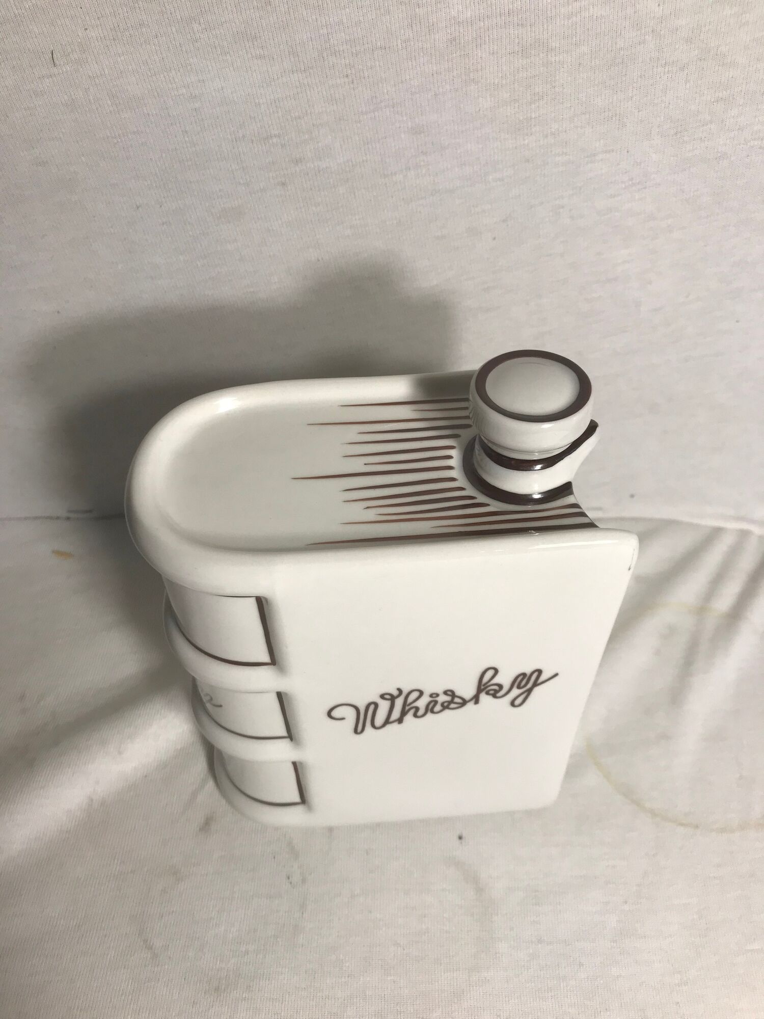 Old whisky porcelain blanche bottle made in france - vintage bouchon