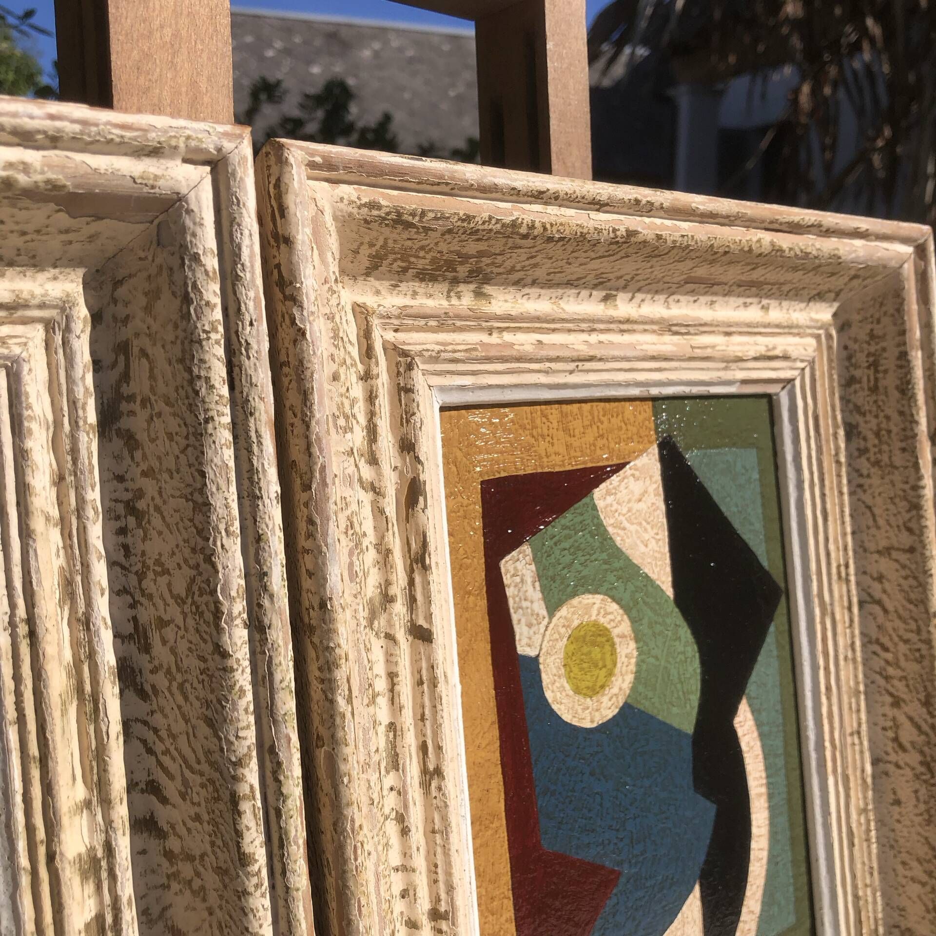 Paire de peintures cubistes