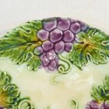 Plate of bunched barbotine and grape leaf