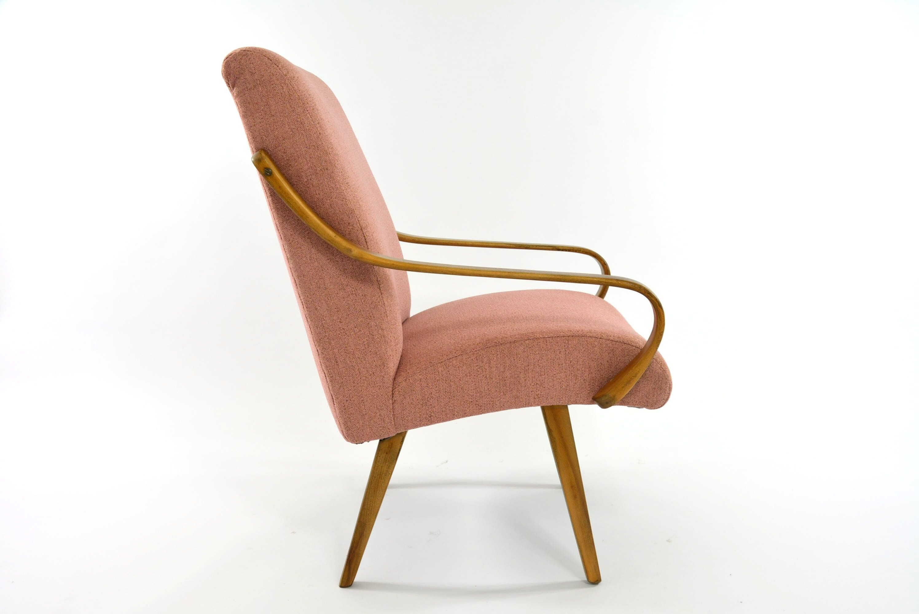 Vintage Czechoslovakian armchair renovated pink
